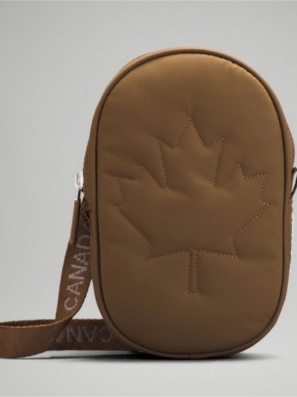 Lululemon Quilted Crossbody Bag in Olive/neutral brownish color
